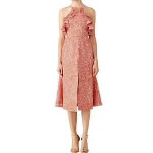 C/MEO COLLECTIVE Red Printed Flutter Dress